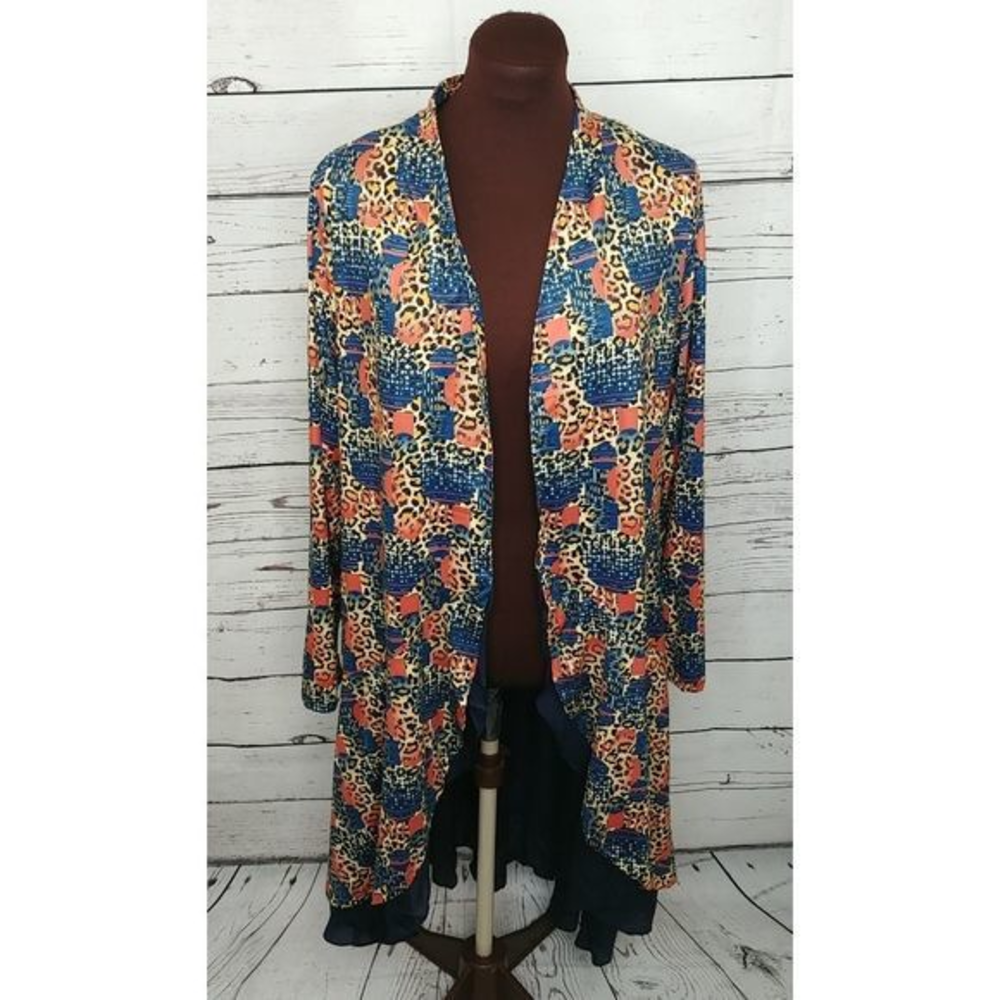 Reborn Abstract Leopard Print Ruffled Duster - Picture 1 of 8